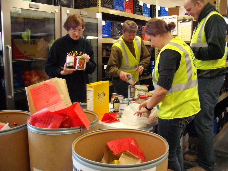 Sorting food at food pantry Rotary Club of New Berlin